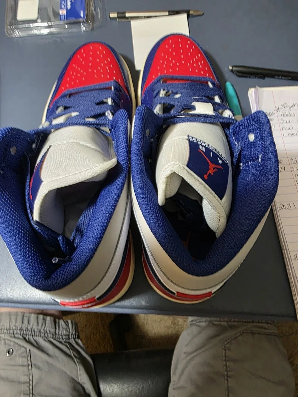 Jordan 1 Mid Size 11m,  Men’s Sneakers in Red, Blue & White New.